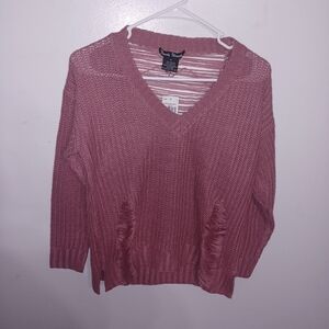 Mauve Trendy Distressed Sweater - W Sz Medium